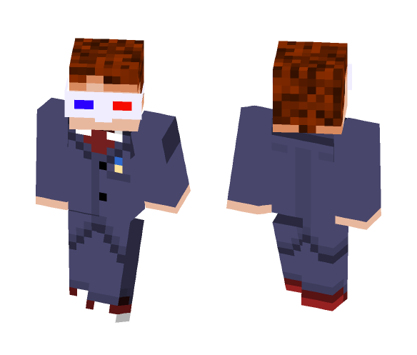 The 10th Doctor (David Tennant) With 3D Glasses - Male Minecraft Skins - image 1